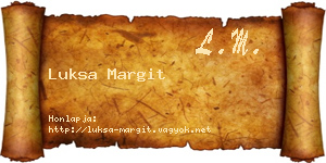 Luksa Margit névjegykártya